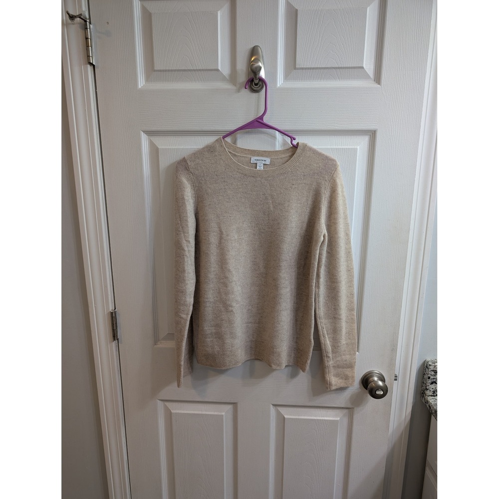 Nordstrom Womens Cashmere Crew Neck Sweater Light Beige - Size S